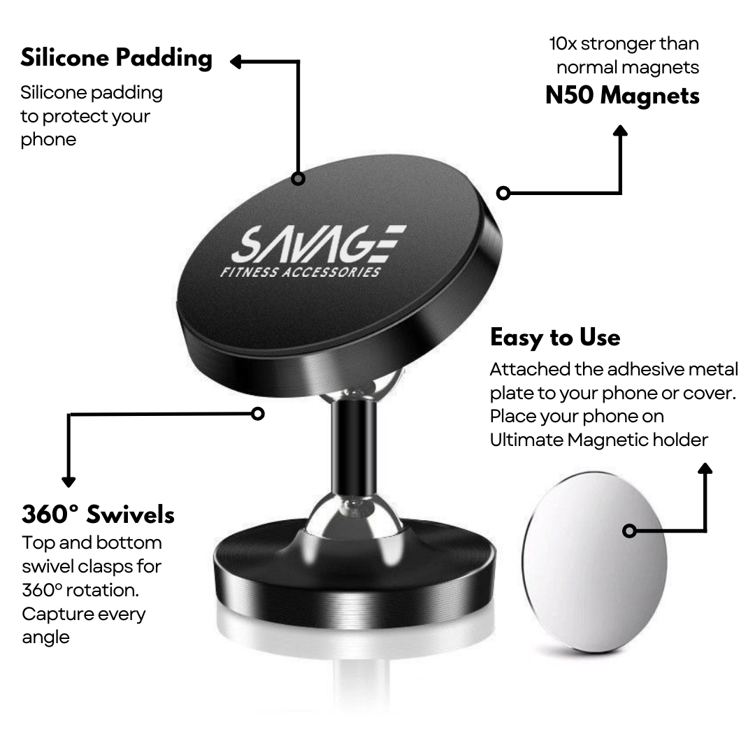 360º Swivel Magnetic Phone Holder - Sticks Anywhere! – Savage Fitness  Accessories