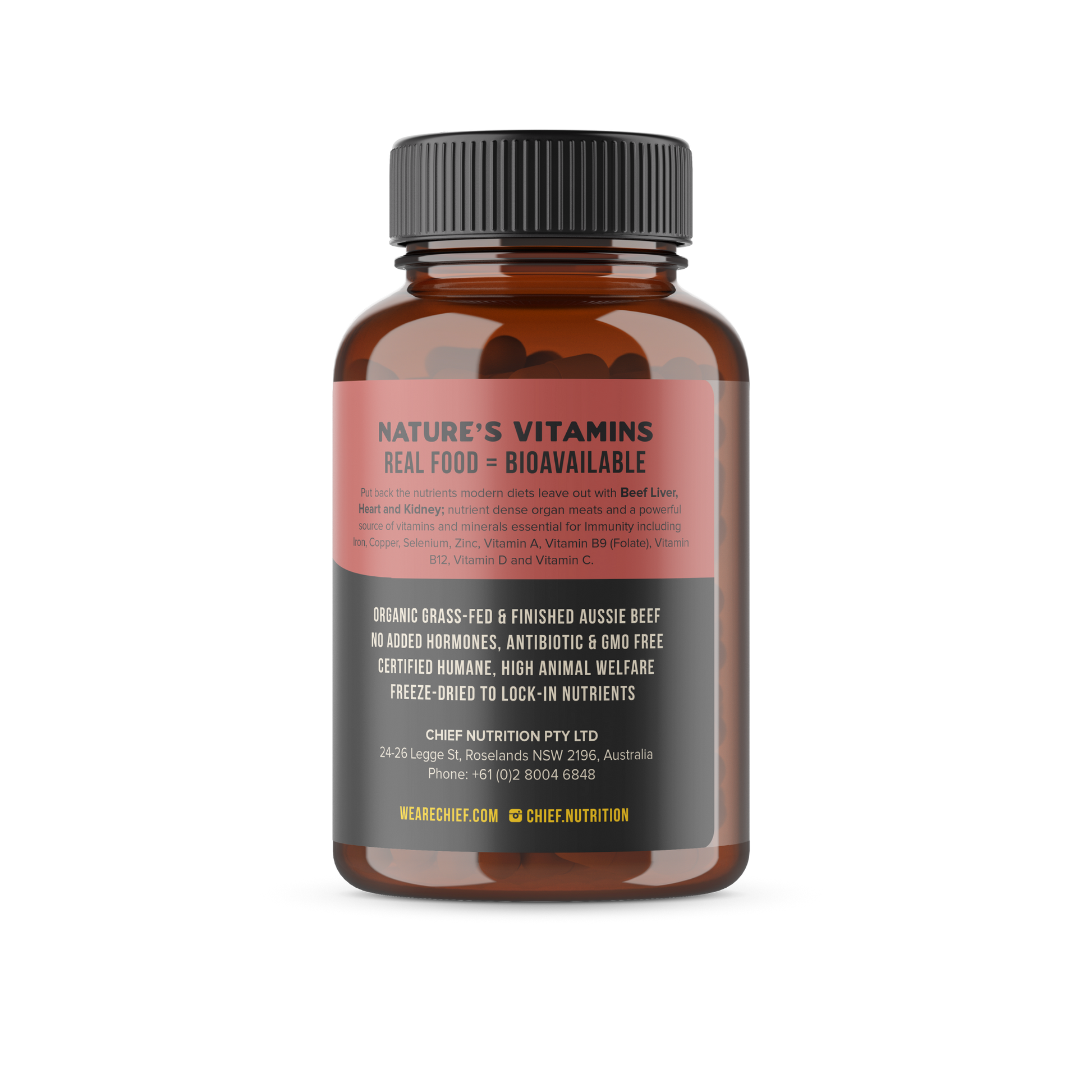 Organic Beef Liver, Heart & Kidney Immunity Boost (120 Capsules)