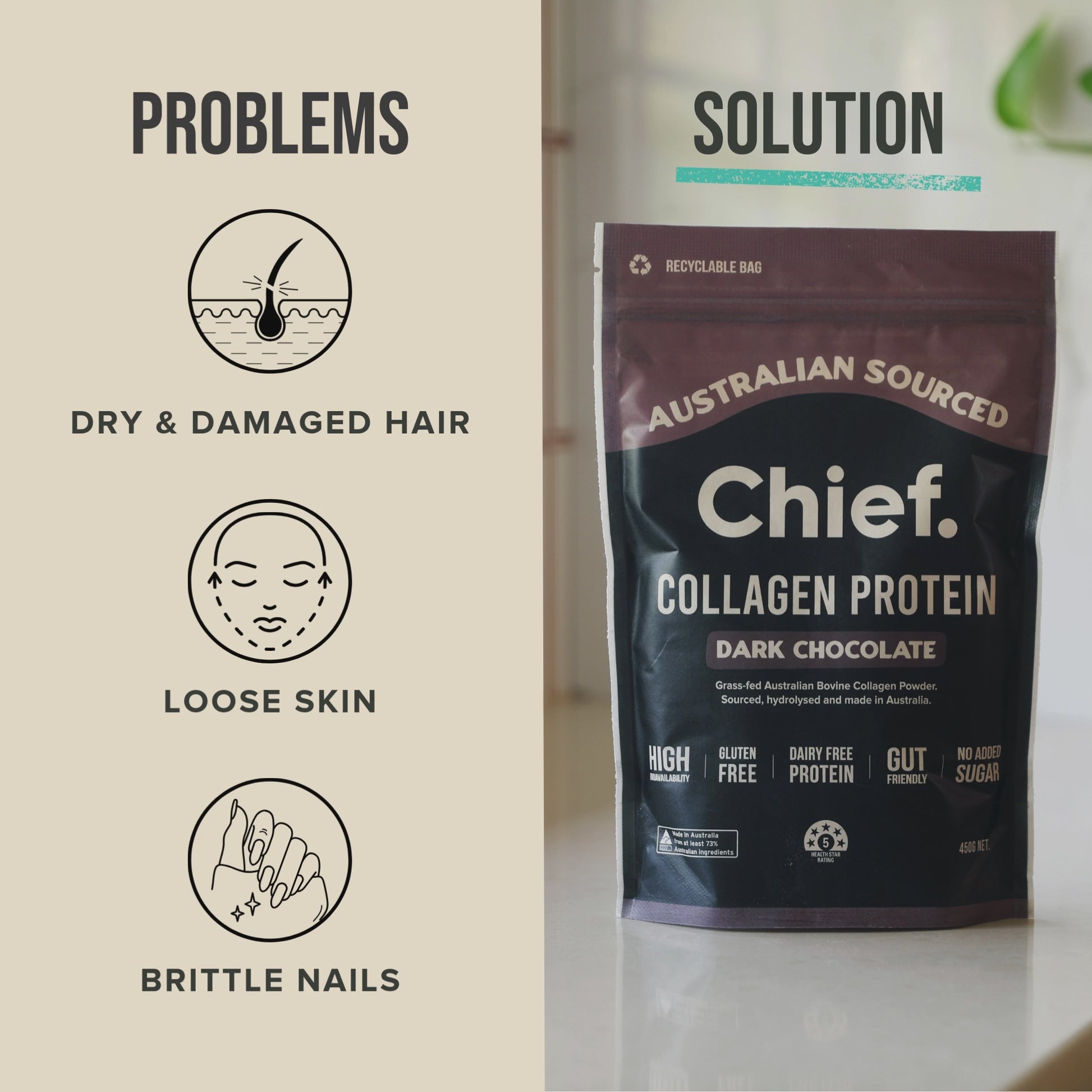 Grass-fed Collagen Protein Powder - Dark Chocolate