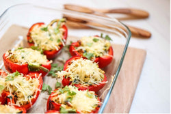 High Protein - Egg & Turkey Stuffed Peppers