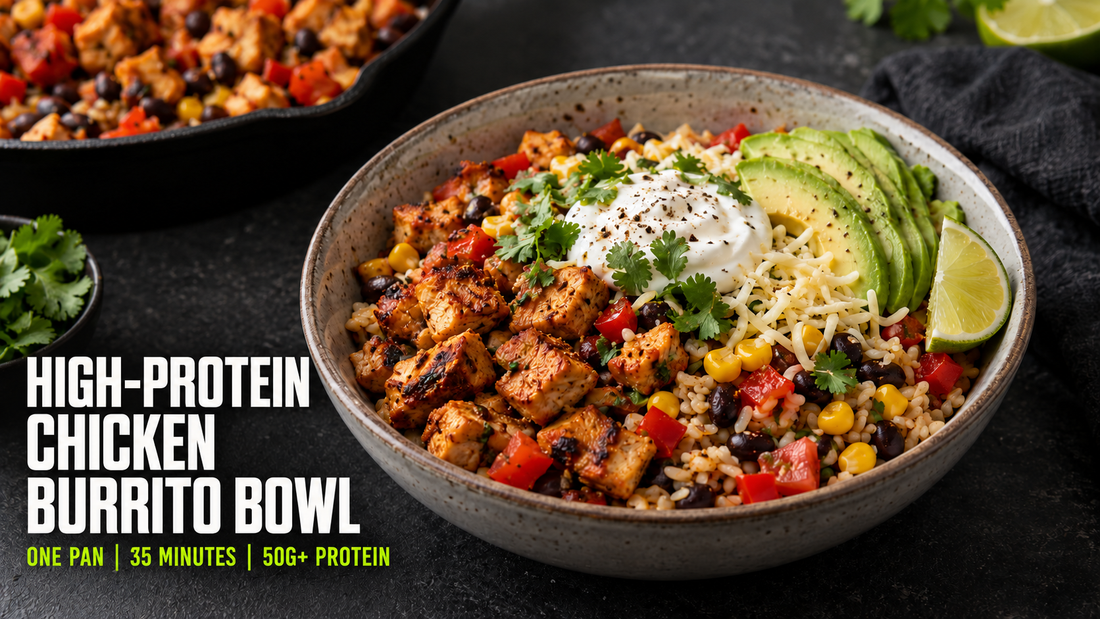 One-Pan High-Protein Chicken Burrito Bowl