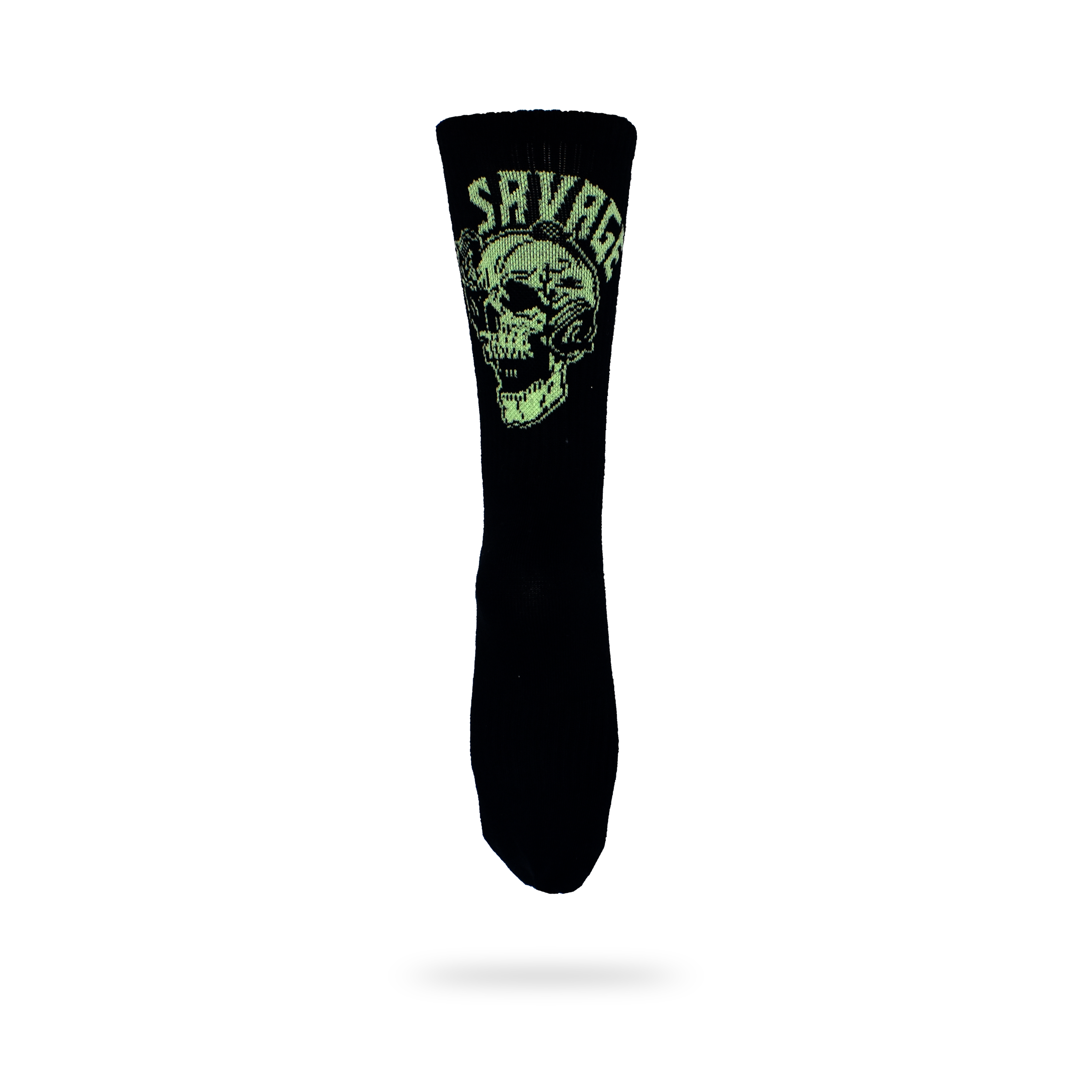 Socks - Green Savage Skull Crew