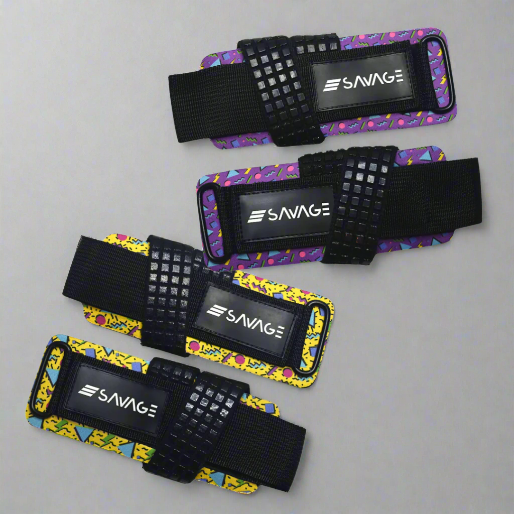 90s Throwback Lifting Straps 2pk - Yellow & Purple
