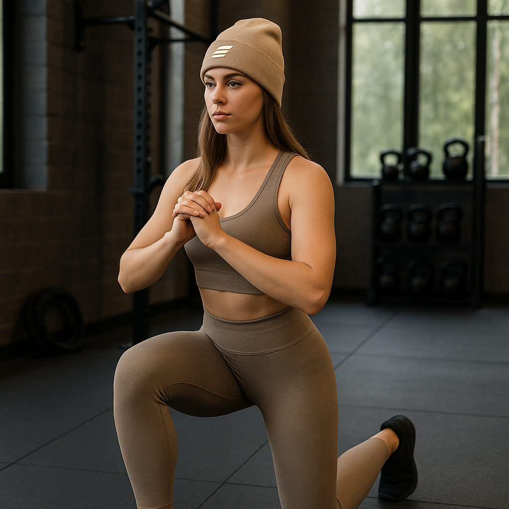 Cuff Beanie - Sand & White
