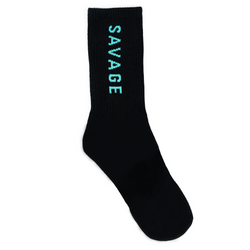 Socks - Black Crew Aqua Logo