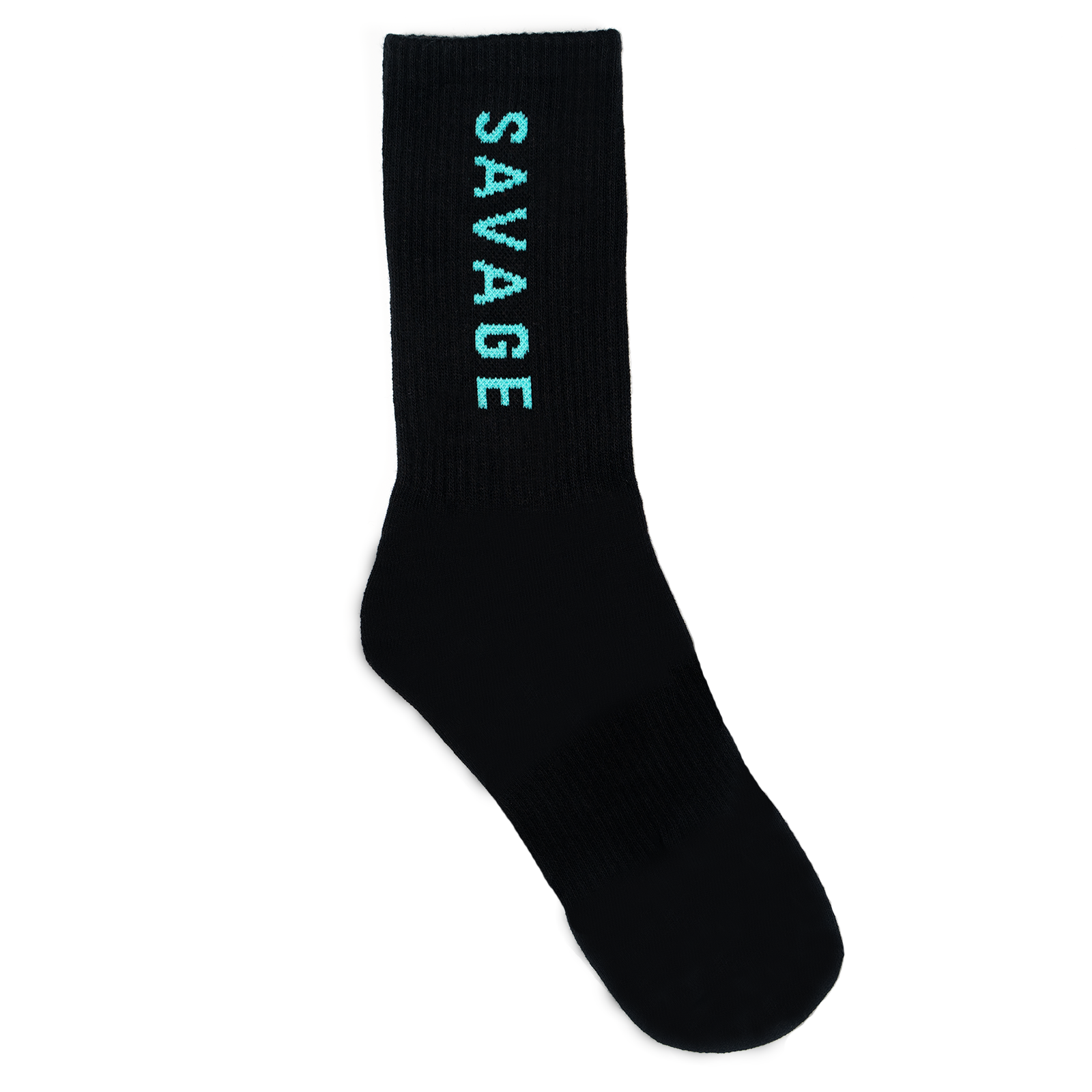 Socks - Black Crew Aqua Logo