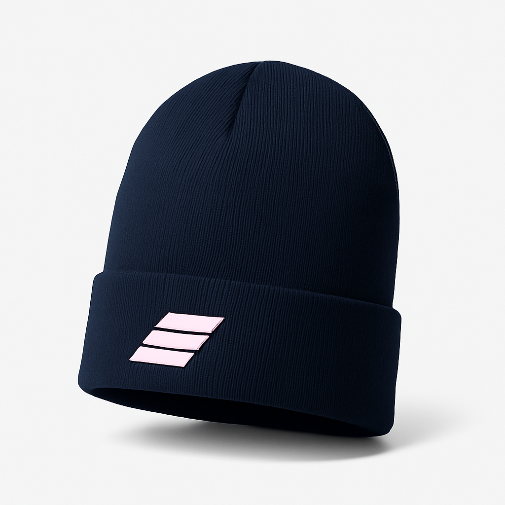 Cuff Beanie - Black & Baby Pink