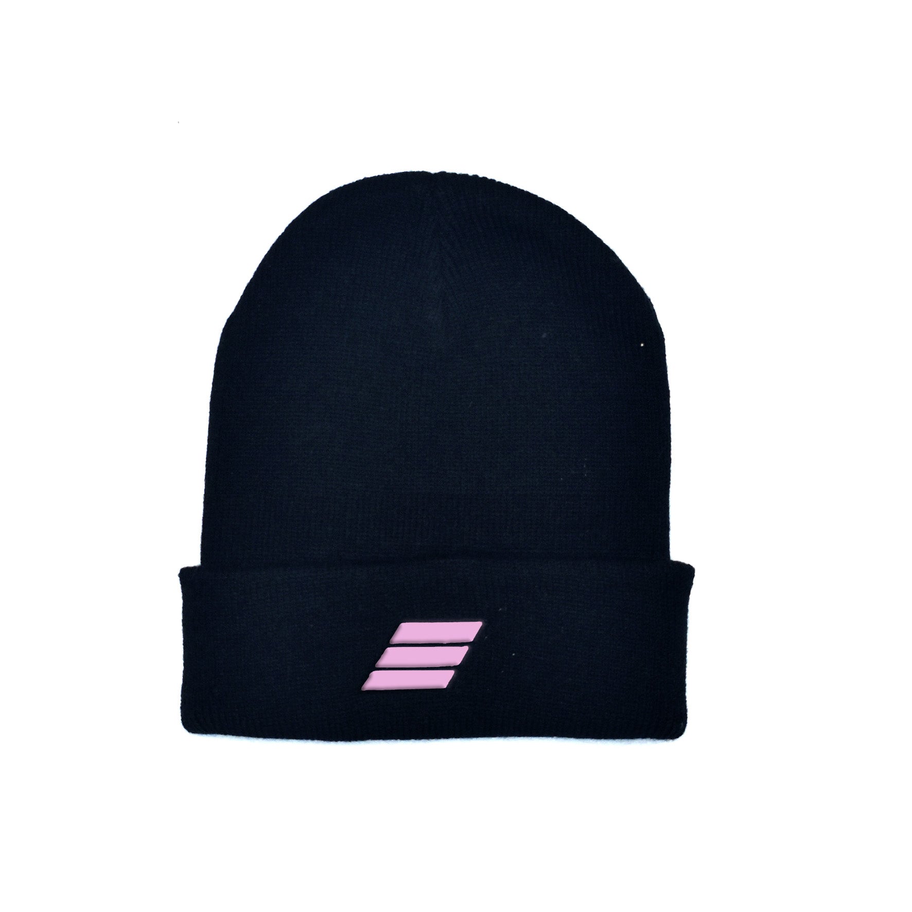 Cuff Beanie - Black & Baby Pink