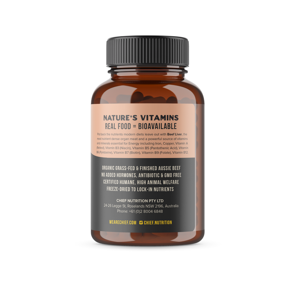 Organic Beef Liver Energy Boost (120 Capsules)