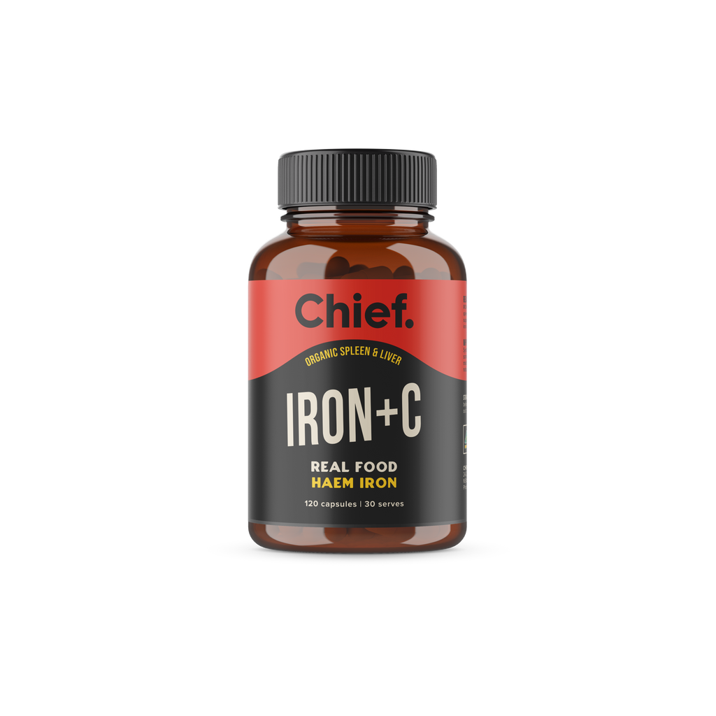 Organic Beef Spleen & Liver, IRON+C (120 Capsules)