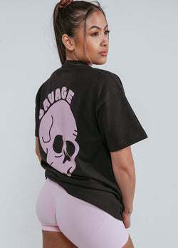 Unisex Oversized Tee - Black Skull