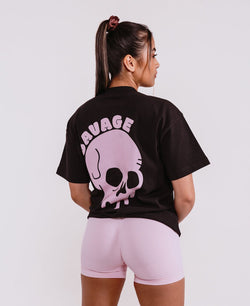 Unisex Oversized Tee - Black Skull