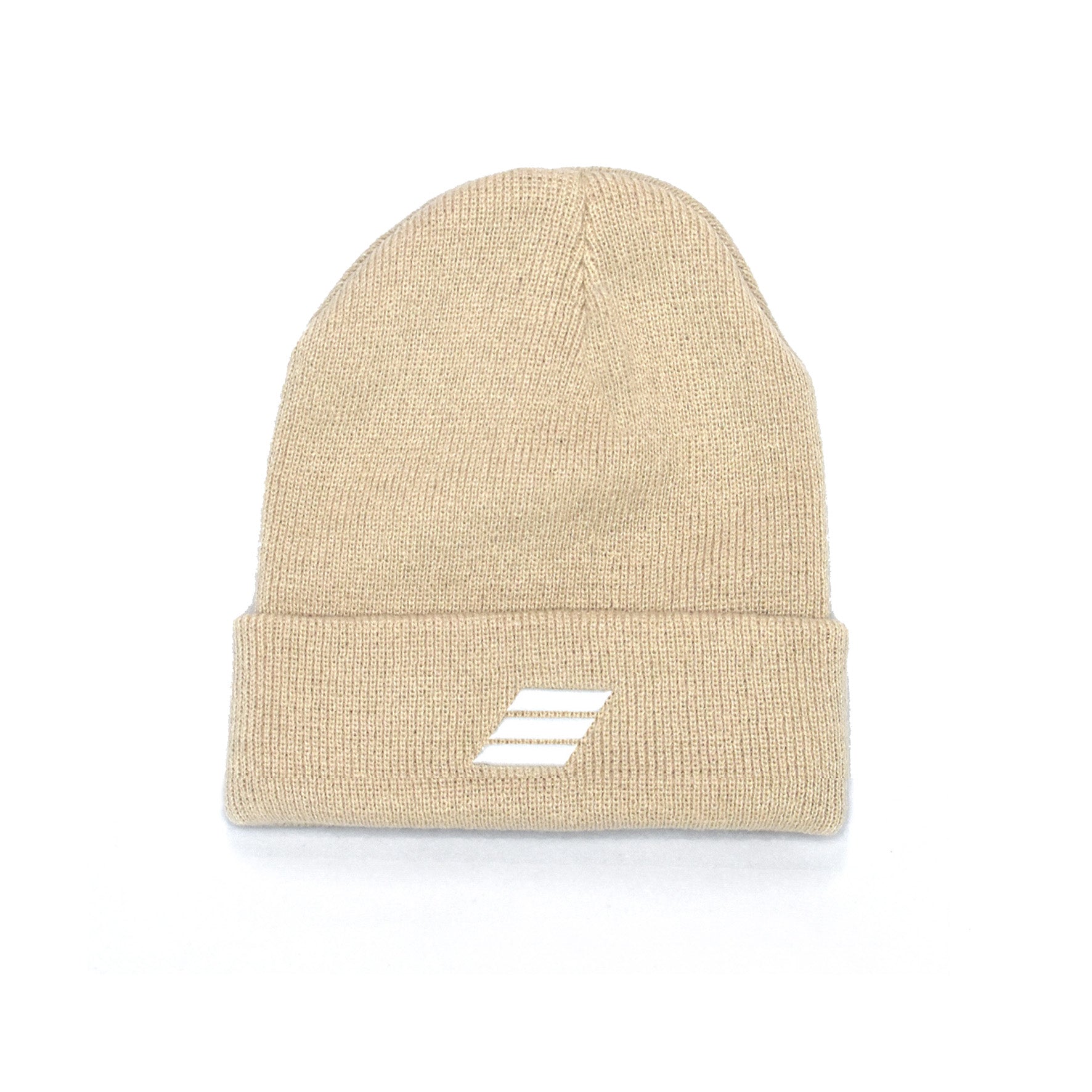 Cuff Beanie - Sand & White