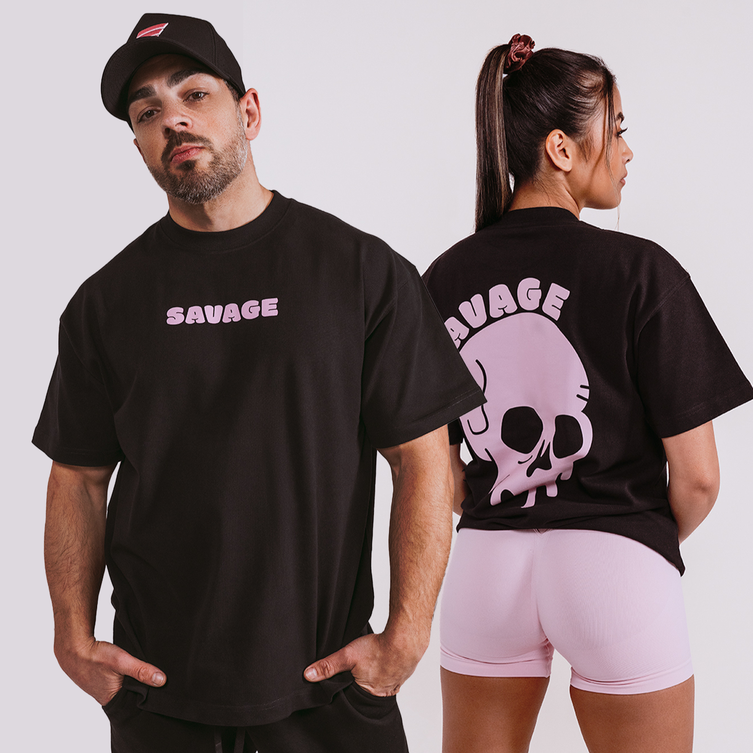 Unisex Oversized Tee - Black Skull