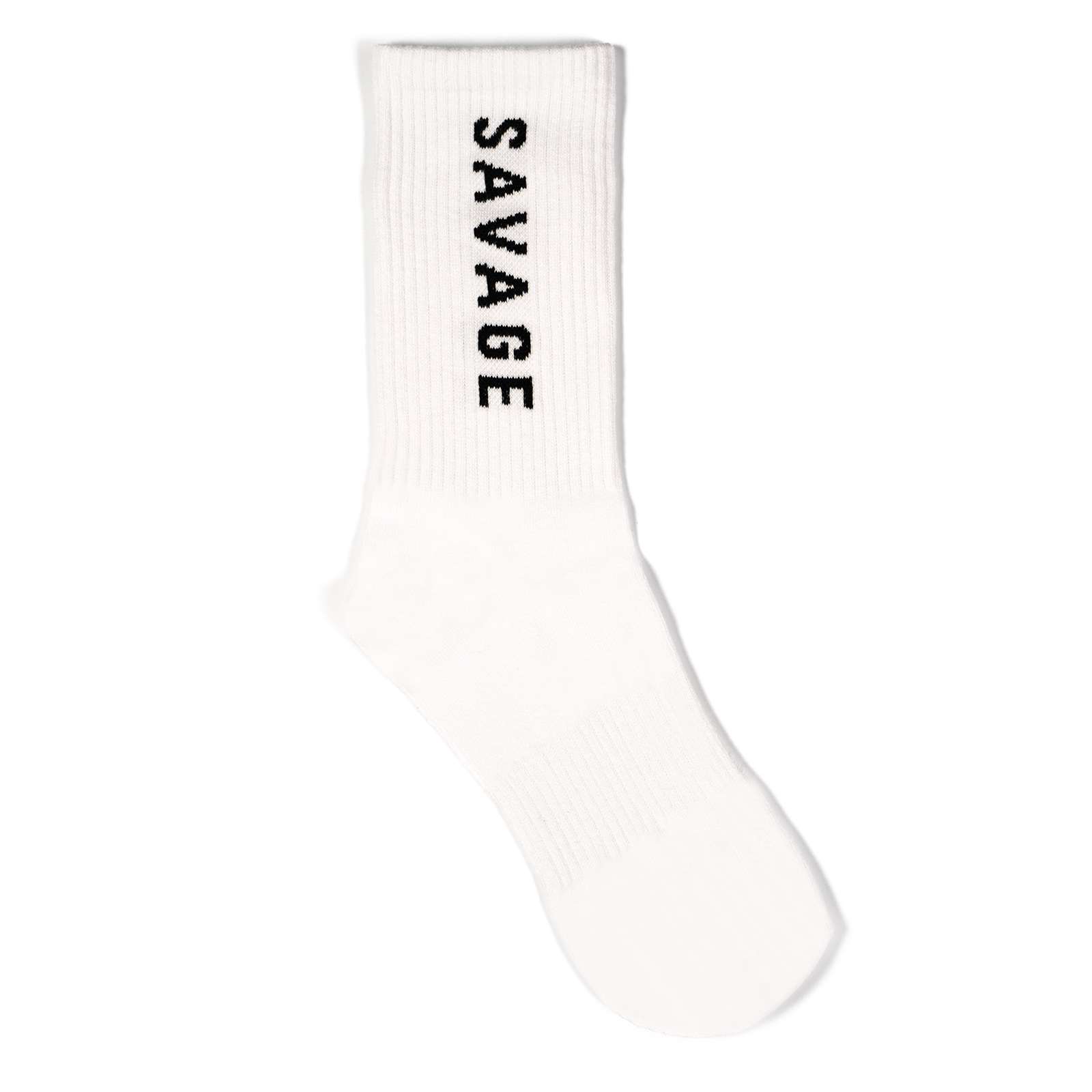 Socks - White Crew Black Logo