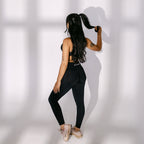 black seamless leggings scrunch glute contour shaping fit